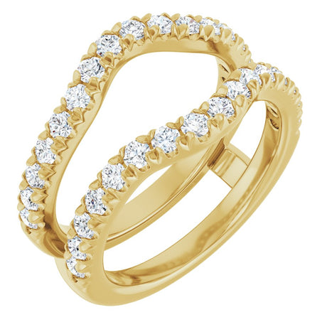 14K Yellow Gold 7/8 CTW Natural Diamond French-Set Ring Guard