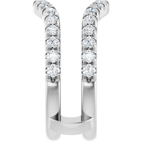 14K White Gold 3/4 CTW Lab-Grown Diamond French-Set Ring Guard
