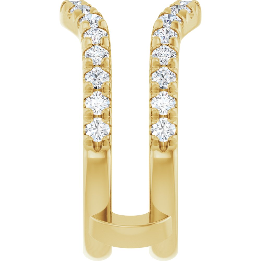 14K Yellow Gold 3/4 CTW Lab-Grown Diamond French-Set Ring Guard