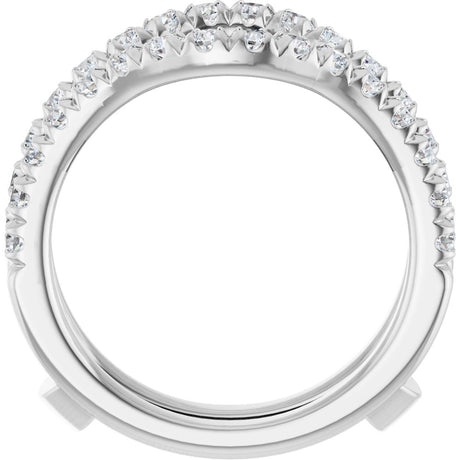14K White Gold 9/10 CTW Lab-Grown Diamond French-Set Ring Guard