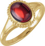 14K Yellow Gold Natural Mozambique Garnet Cabochon Ring