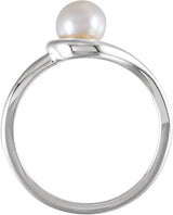 Sterling Silver 6 mm Cultured Freshwater Pearl Ring