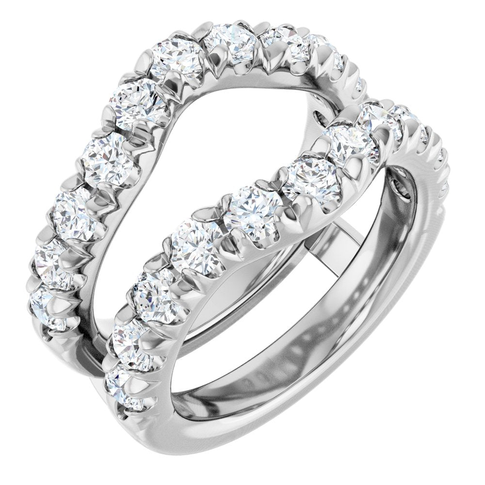 14K White Gold 2 CTW Lab-Grown Diamond French-Set Ring Guard