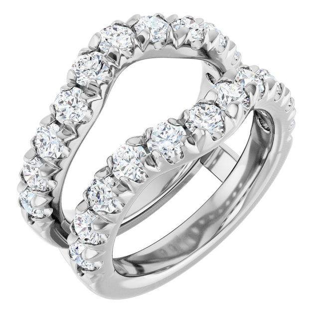 14K White Gold 2 CTW Lab-Grown Diamond French-Set Ring Guard