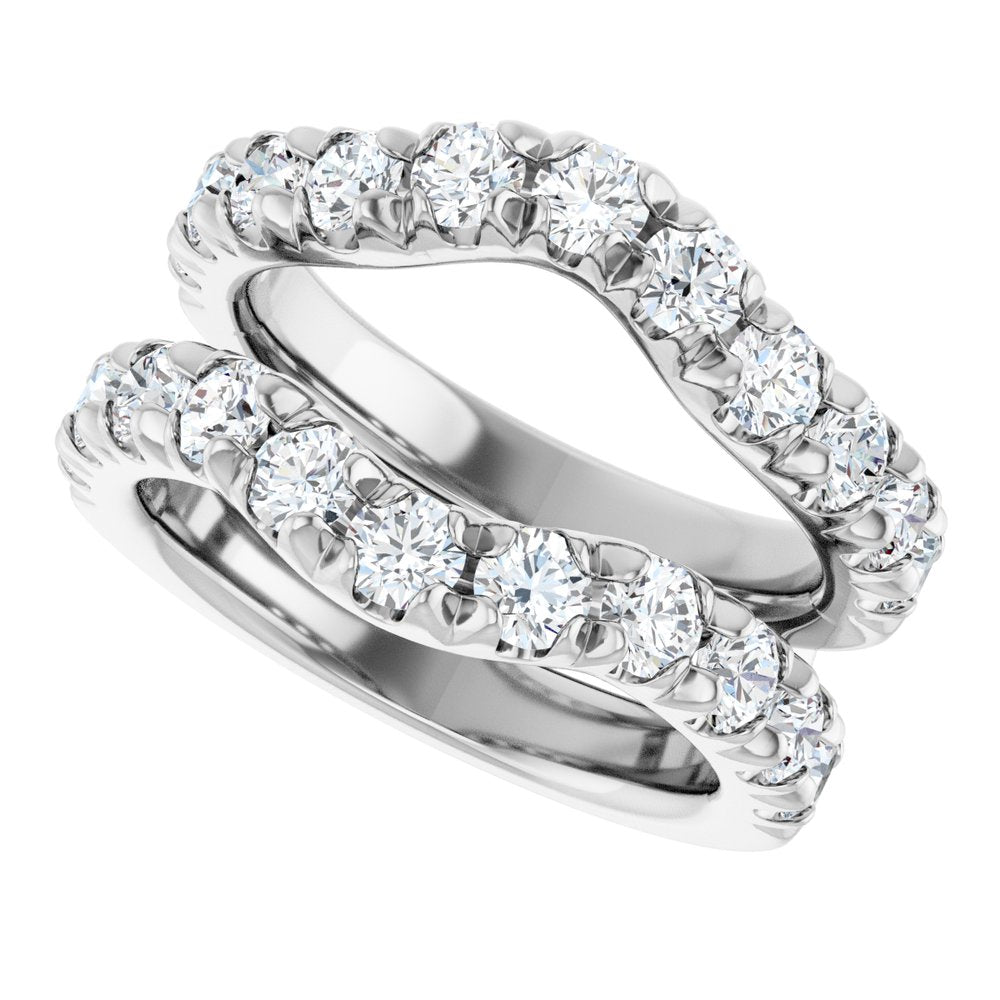 14K White Gold 2 CTW Lab-Grown Diamond French-Set Ring Guard