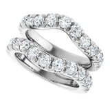 14K White Gold 2 CTW Lab-Grown Diamond French-Set Ring Guard