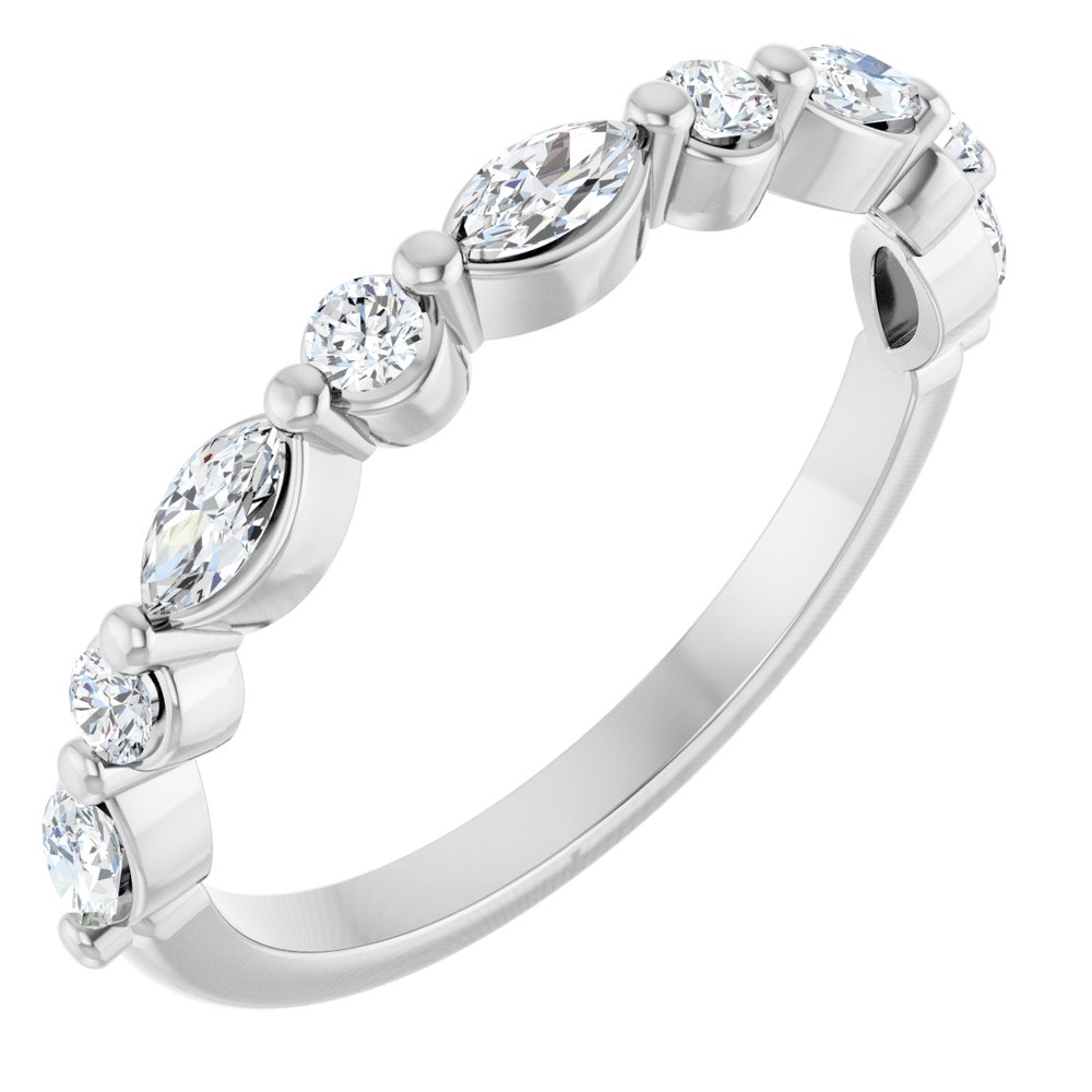 14K White Gold 3/8 CTW Natural Diamond Anniversary Band