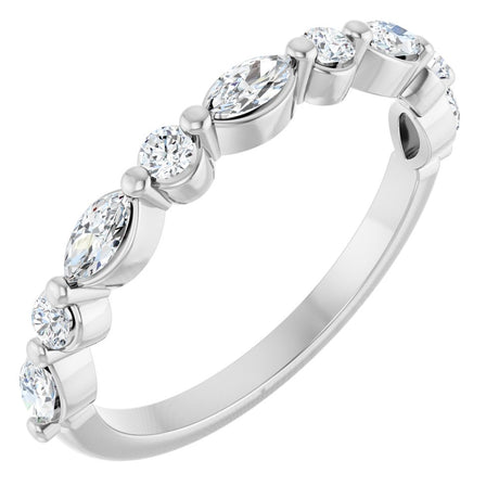 14K White Gold 3/8 CTW Natural Diamond Anniversary Band