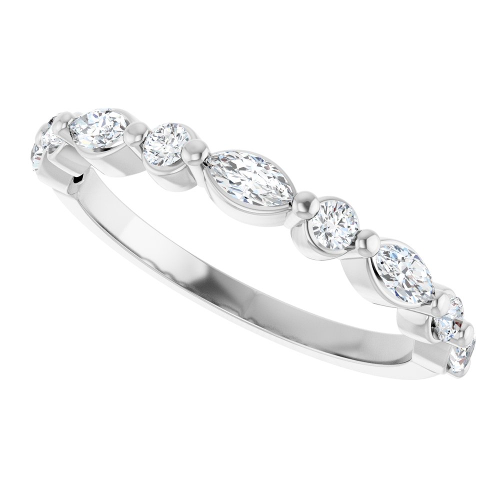 14K White Gold 3/8 CTW Natural Diamond Anniversary Band