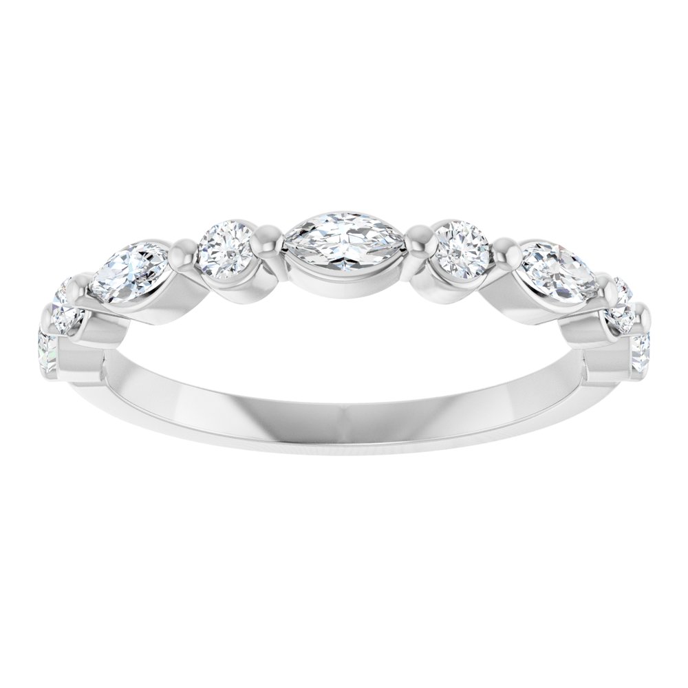 14K White Gold 3/8 CTW Natural Diamond Anniversary Band