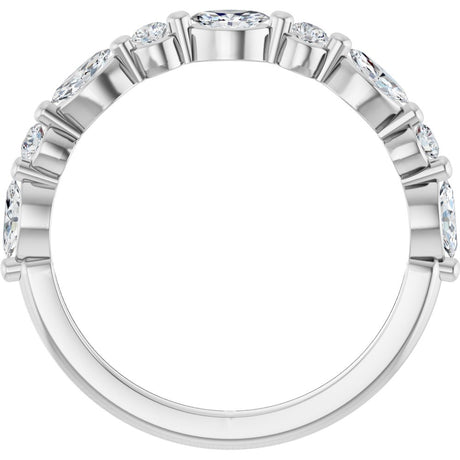 14K White Gold 3/8 CTW Natural Diamond Anniversary Band