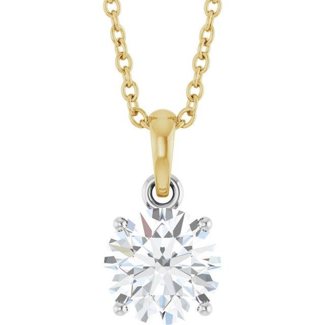 14K White/Yellow Gold 1 CTW Lab-Grown Diamond 18" Necklace