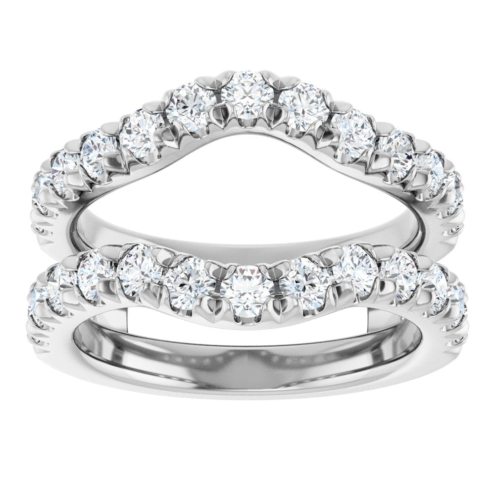 14K White Gold 1 1/2 CTW Natural Diamond French-Set Ring Guard