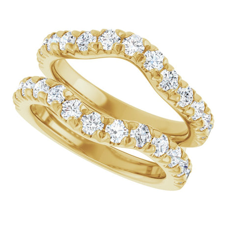 14K Yellow Gold 1 1/2 CTW Natural Diamond French-Set Ring Guard