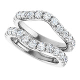 14K White Gold 1 1/2 CTW Natural Diamond French-Set Ring Guard