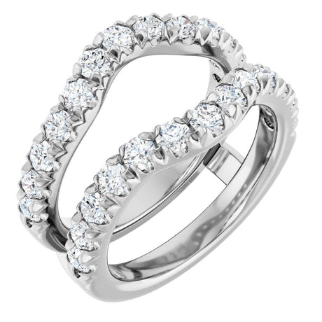 14K White Gold 1 1/2 CTW Natural Diamond French-Set Ring Guard