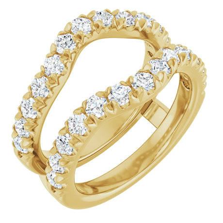 14K Yellow Gold 1 1/2 CTW Natural Diamond French-Set Ring Guard
