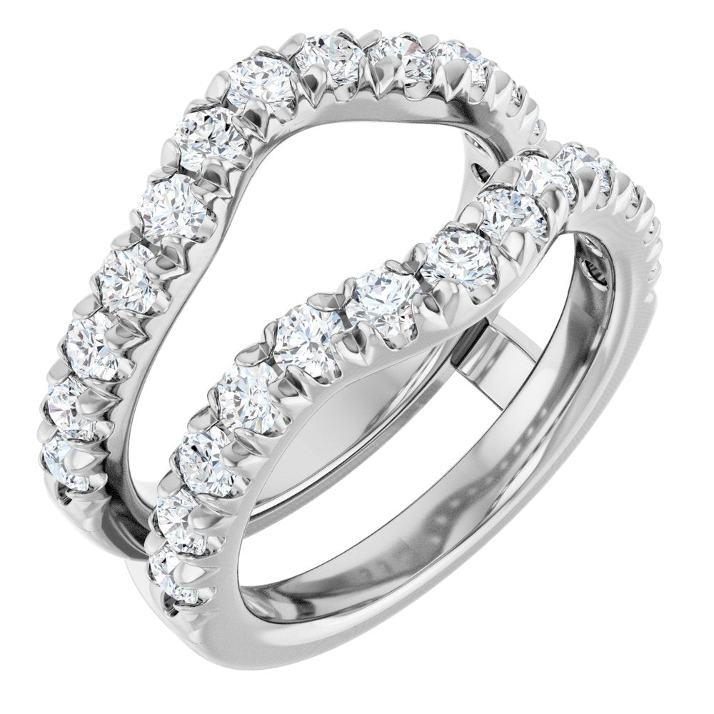 14K White Gold 1 1/2 CTW Lab-Grown Diamond French-Set Ring Guard