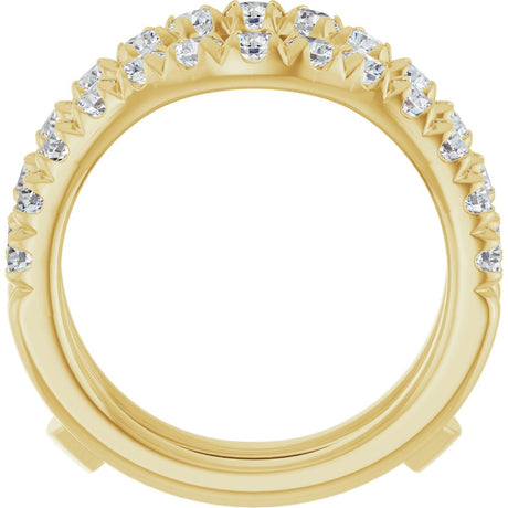 14K Yellow Gold 1 1/2 CTW Natural Diamond French-Set Ring Guard