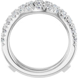 14K White Gold 1 1/2 CTW Lab-Grown Diamond French-Set Ring Guard