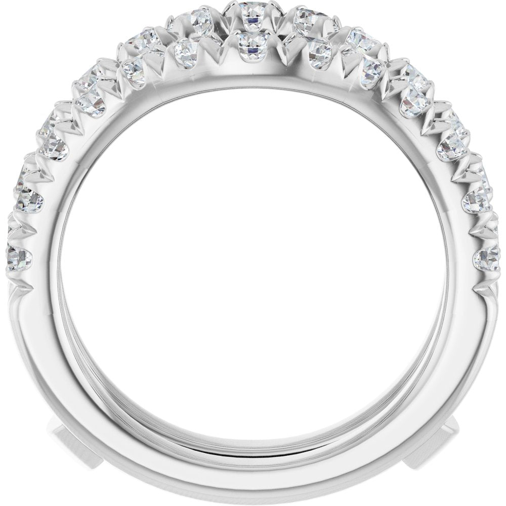 14K White Gold 1 1/2 CTW Natural Diamond French-Set Ring Guard