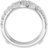 14K White Gold 1 1/2 CTW Natural Diamond French-Set Ring Guard