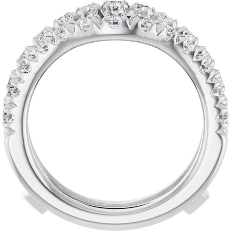 14K White Gold 1 1/2 CTW Natural Diamond French-Set Ring Guard