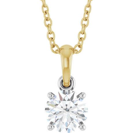 14K White/Yellow Gold 1/2 CTW Lab-Grown Diamond 18" Necklace