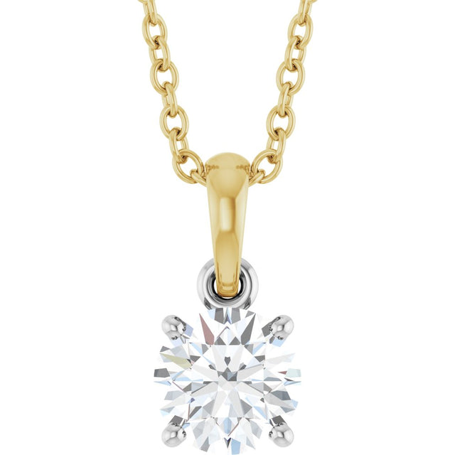 14K White/Yellow Gold 1/2 CTW Lab-Grown Diamond 18" Necklace