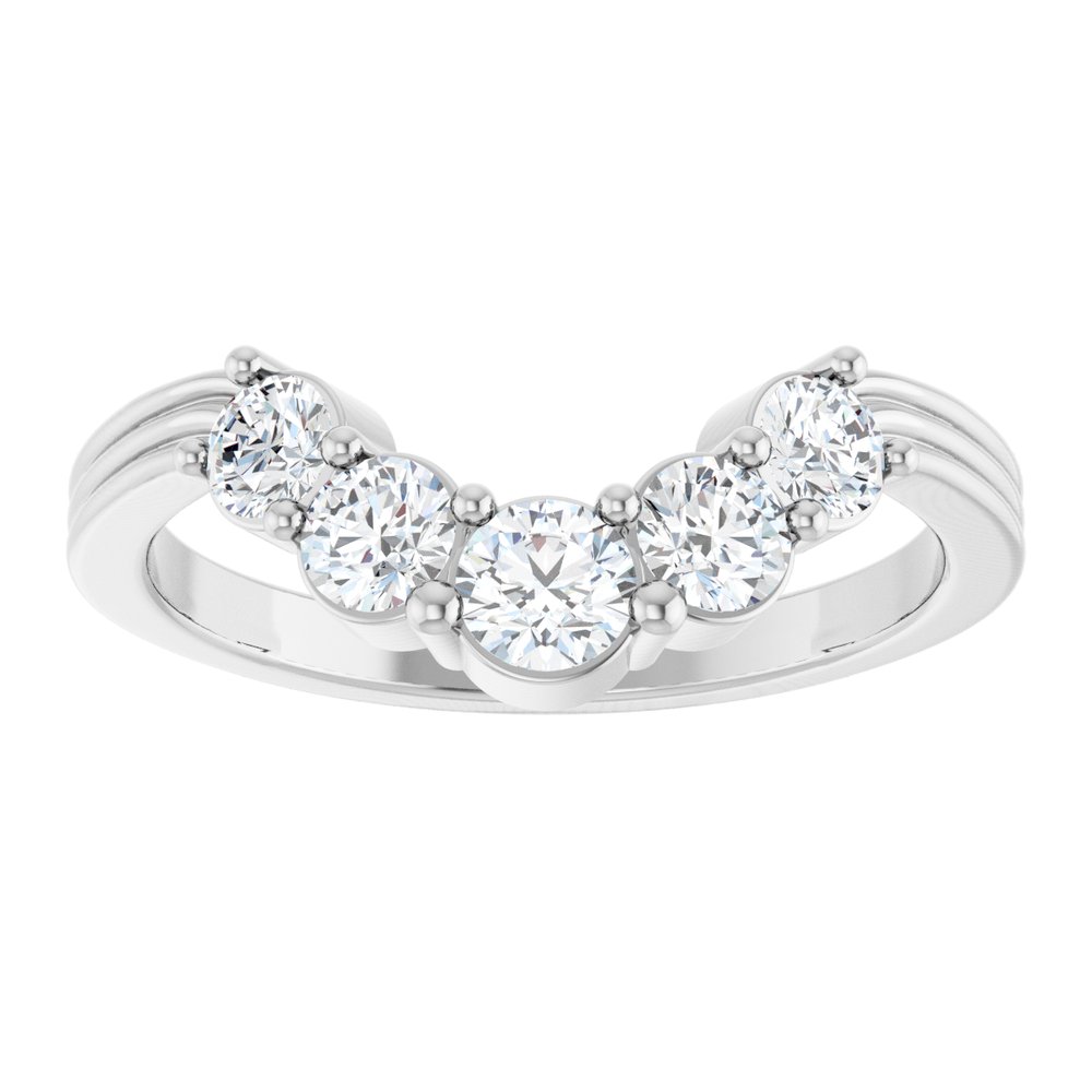 14K White Gold 1/2 CTW Lab-Grown Diamond Contour Band