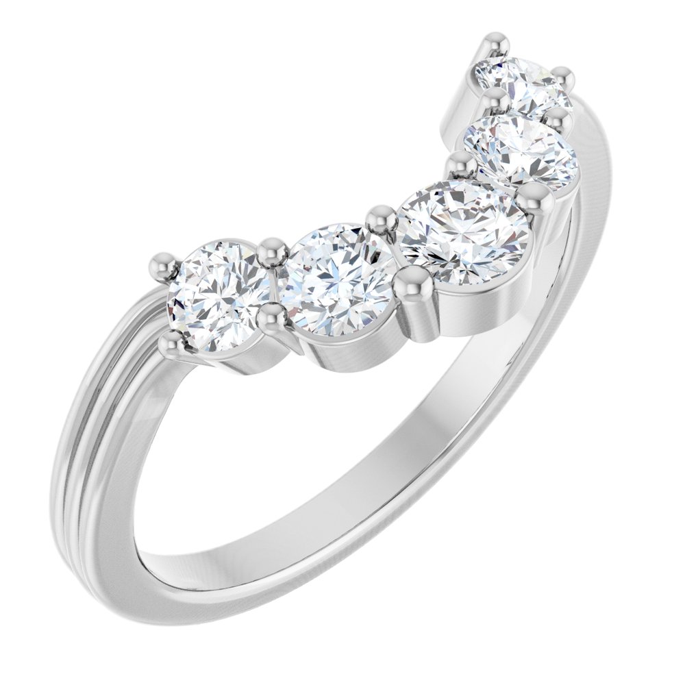 14K White Gold 1/2 CTW Lab-Grown Diamond Contour Band