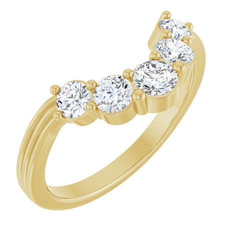 14K Yellow Gold 1/2 CTW Lab-Grown Diamond Contour Band