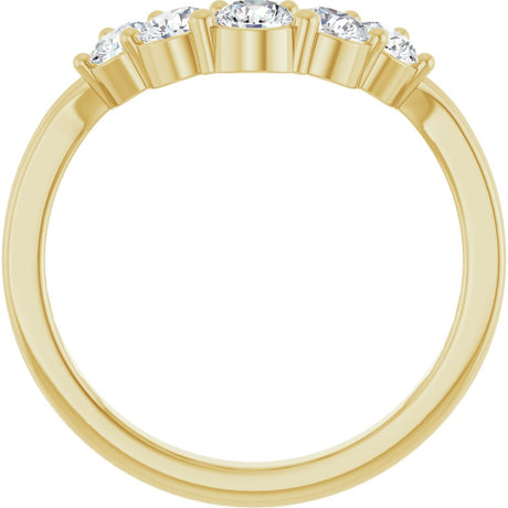 14K Yellow Gold 1/2 CTW Lab-Grown Diamond Contour Band