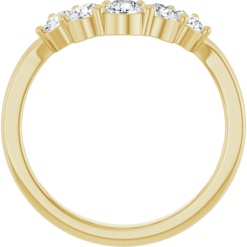 14K Yellow Gold 1/2 CTW Lab-Grown Diamond Contour Band