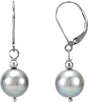 Sterling Silver Cultured Gray Freshwater Pearl Earrings