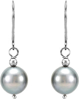 Sterling Silver Cultured Gray Freshwater Pearl Earrings