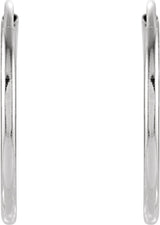 14K White Gold Endless Tube 15 mm Hoop Earring