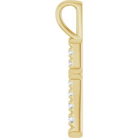 14K Yellow Gold 1/6 CTW Lab-Grown Diamond Cross Pendant 