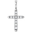 14K White Gold 1/6 CTW Lab-Grown Diamond Cross Pendant 