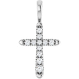 14K White Gold 1/6 CTW Lab-Grown Diamond Cross Pendant 