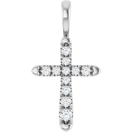 14K White Gold 1/6 CTW Lab-Grown Diamond Cross Pendant 