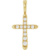 14K Yellow Gold 1/6 CTW Lab-Grown Diamond Cross Pendant 