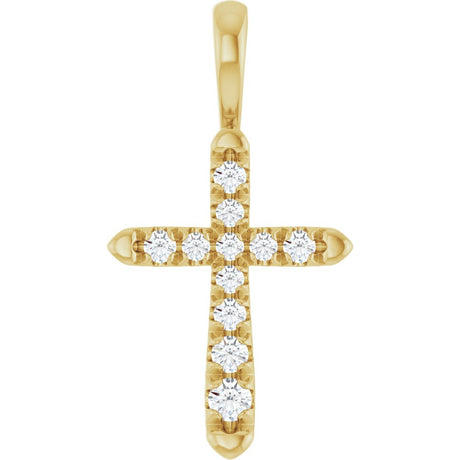 14K Yellow Gold 1/6 CTW Lab-Grown Diamond Cross Pendant 