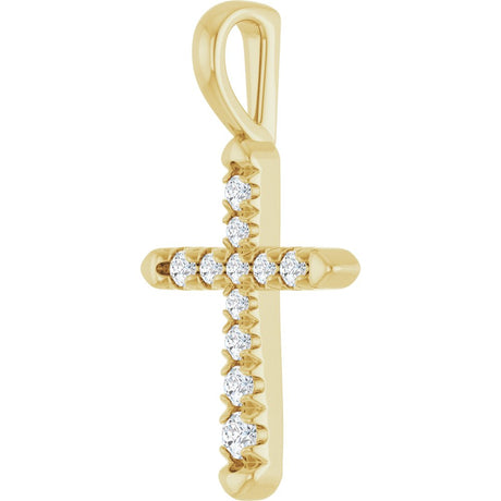 14K Yellow Gold 1/6 CTW Lab-Grown Diamond Cross Pendant 