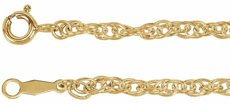14K Yellow Gold-Filled 2.5 mm Rope 7" Chain