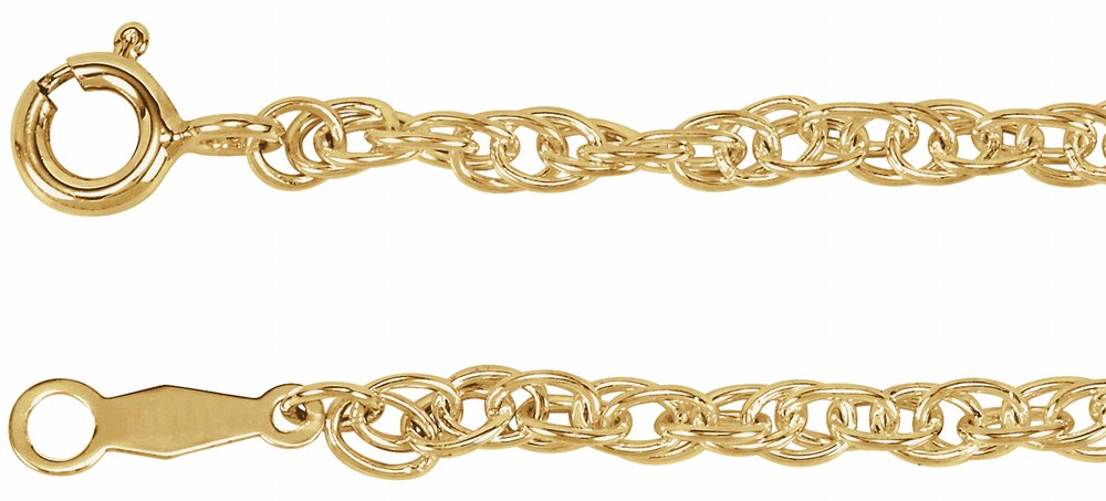 14K Yellow Gold-Filled 2.5 mm Rope 20" Chain