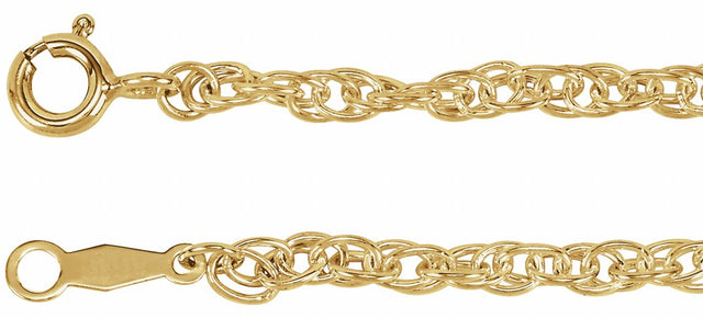 14K Yellow Gold-Filled 2.5 mm Rope 20" Chain