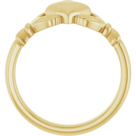14K Yellow 7.5 mm Claddagh Band Size 7