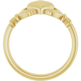 14K Yellow Gold 7.5 mm Claddagh Band Size 7