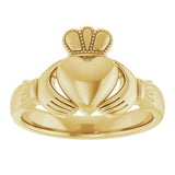 14K Yellow Gold 7.5 mm Claddagh Band Size 7